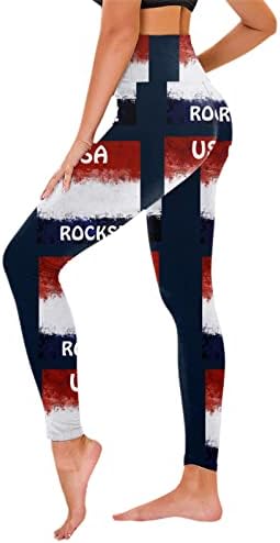 Amerikan Bayrağı 4th Temmuz Bayan Tayt Yüksek Belli Bağımsızlık Günü Pantolon Dikişsiz Tam Boy Tayt Pantolon Capri