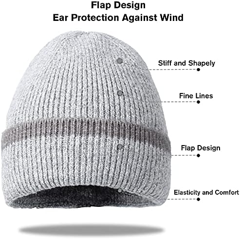 Geyanuo 2 Paket Kış Bere Şapka Erkekler ve Kadınlar için Sıcak Polar hımbıl bere Kaflı Sıkı Kablo Şapka