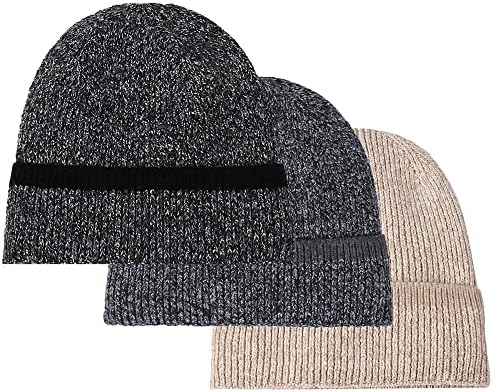 Geyanuo 2 Paket Kış Bere Şapka Erkekler ve Kadınlar için Sıcak Polar hımbıl bere Kaflı Sıkı Kablo Şapka