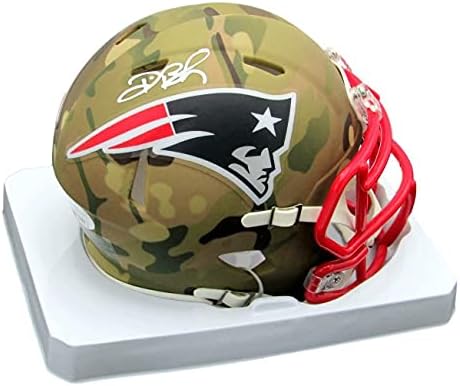 Deion Şubesi İmzalı / İmzalı Patriots Camo Mini Kask JSA 159310-İmzalı NFL Mini Kasklar