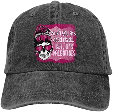 Onun için Sevgililer Günü Aşk Hediyeleri, Komik Ayarlanabilir Yıkanmış Pamuk Kafatası Beyzbol Şapkası