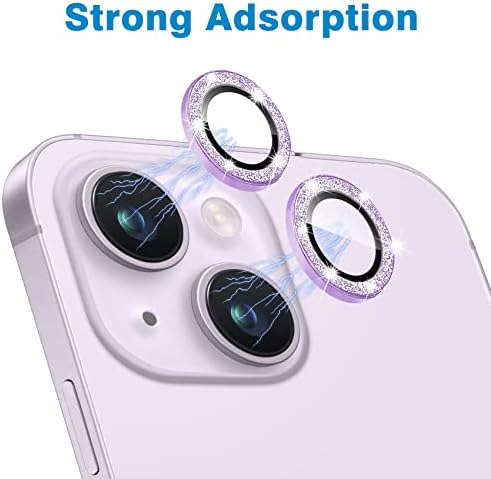 Hsefo iPhone 14 için Tasarlandı iPhone 14 Plus Kamera Lens Koruyucusu için, Bling Glitter Lens Kapağı 9H Temperli