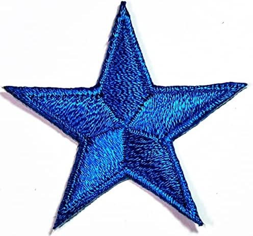 Kleenplus Mini Mavi Yıldız İşlemeli Demir On Rozeti Dikmek Kot Ceketler Şapkalar Sırt Çantaları Gömlek Sticker Aplikler