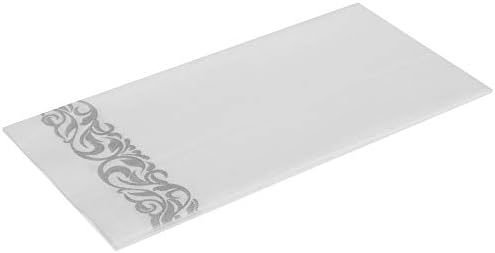 Foraıneam 100-Pack Keten - Hissediyorum Tek Kullanımlık el havluları Dekoratif Kağıt El Peçeteleri - Gümüş Çiçek Kağıt