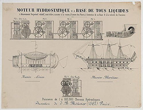 HistoricalFindings Fotoğraf: Hidrostatik Motor Tasarımı, J. B. Metivier, 1867, Ulaşım, Motorlar, Gemiler
