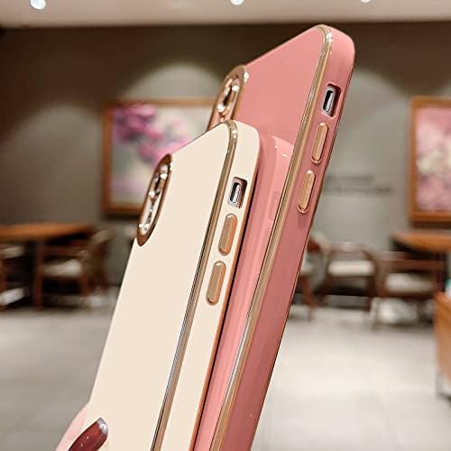 Lafunda iPhone Xr Kılıf ile uyumlu, Kadınlar Kızlar için sevimli Lüks Kaplama Kılıfları Zarif Altın Kenar Pretty Darbeye
