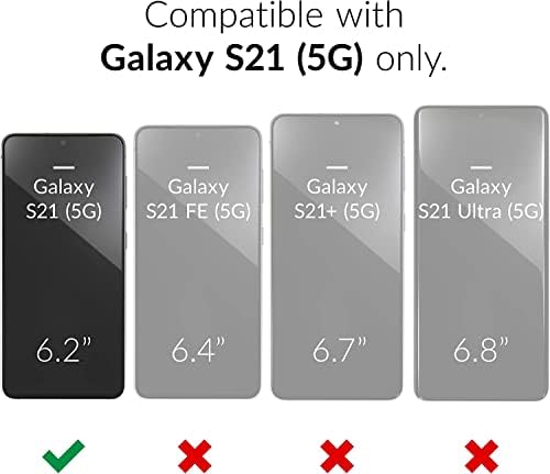 Oneagle Samsung Galaxy S21 Kılıf 5G, [4'ü 1 arada ] Samsung S21 5G Kılıf [9H Cam Ekran Koruyucu + Lens Koruyucu] [