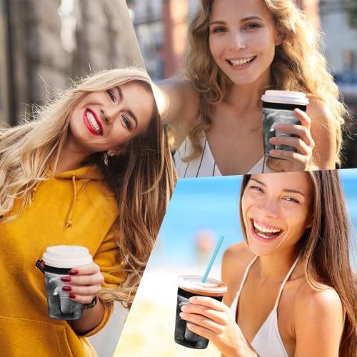 4 Paket Yeniden Kullanılabilir Buzlu Kahve Kılıfları - Soğuk İçecekler için İzolatör Kılıfı, Starbucks Kahve için