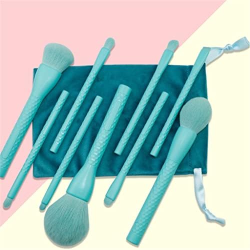 XJJZS 9 adet Fırçalar Sentetik Saç Plastik Saplı Makyaj Fırça (Renk: Mavi, boyutu: 9 adet)