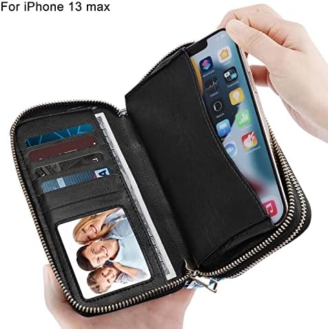 HAWEE Çift Fermuarlı Cüzdan Kadın Debriyaj Çanta cep telefon tutucu için Akıllı Telefon / Kart / Para / Nakit
