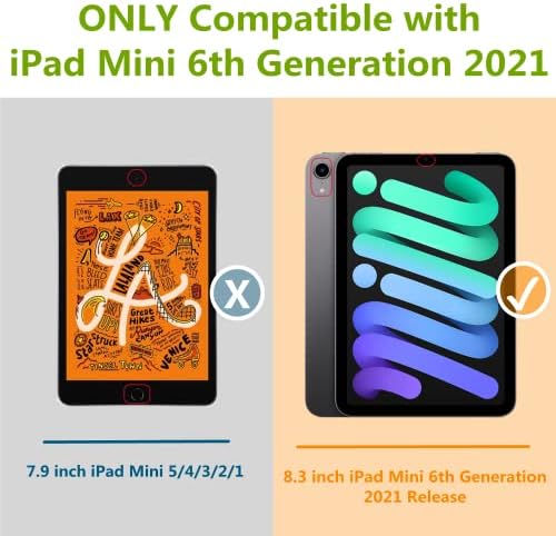 iPad Mini 6 Kılıf 2021 DTangLsm Yeni iPad Mini 6th Nesil Kılıf Kabuk Darbeye Dayanıklı Flip iPad Mini 6 Kapak Standı