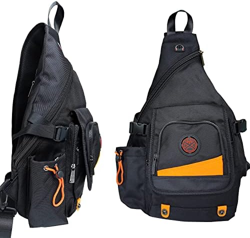 INNTURT Büyük tek kollu çanta Sırt Çantası Paketi 13 14 laptop çantası Satchel seyahat sırt çantası Siyah