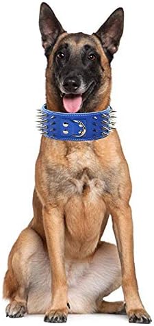 Haoyueer 3 Keskin Çivili Çivili Deri köpek tasması Eğitim, Spor, Yürüyüş, Orta, Büyük,X-Large, Pitbull, Labrador,