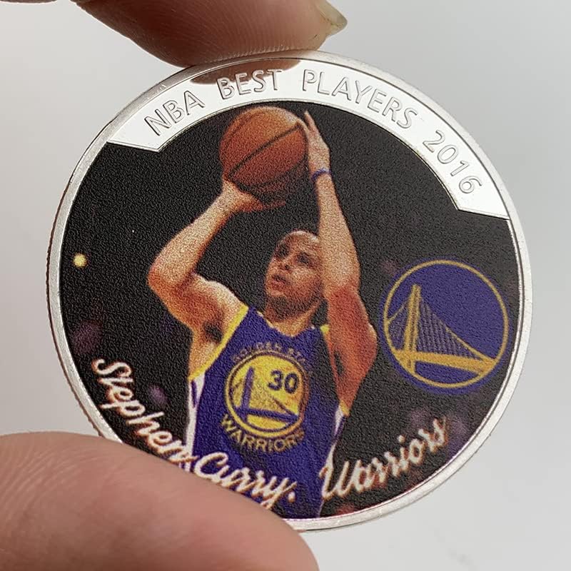 NBA Yıldızı Köri Sikke Gümüş Kaplama Madalya Koleksiyonu Paraları Zanaat Basketbol Madalyası Küçük Kawaii Fan Sikke