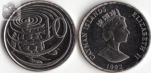 Amerikan Cayman Adaları 10 Puan Paraları 1992 Baskı Yabancı Paralar Sikke Koleksiyonu