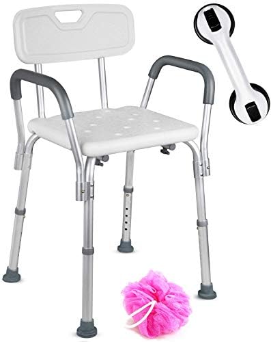 Dr. Maya Ayarlanabilir duş sandalyesi ile Geri ve Arms-Ücretsiz Emme Yardımcı banyo tutamağı-Kaymaz Tezgah-Küvet Koltuk