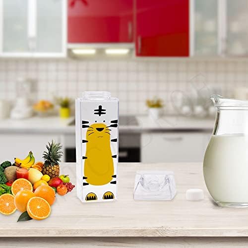 FveBzem 500 ml/17 Oz Süt Karton Su Şişesi Kullanımlık Plastik Süt Kutusu BPA Ücretsiz Çocuk Dostu Süt Karton Şekilli