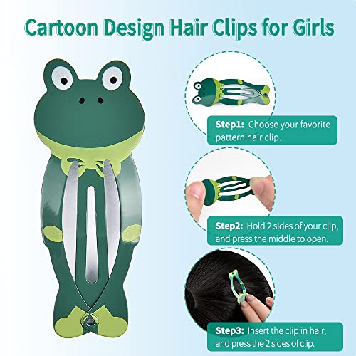 Kız için saç Klipleri, IKOCO 42 Adet Yapış Saç Klipleri Hayvan Desen Tokalarım Karikatür Tasarım Yapış Saç Tokalarım
