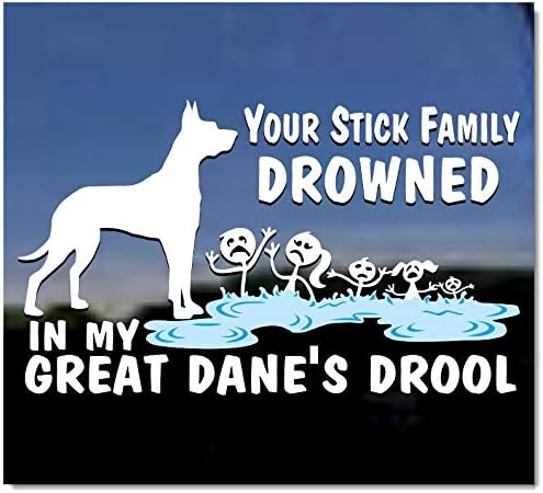 Senin Sopa Aile Boğuldu Benim Büyük Dane's Saçmalamak / Komik Köpek Vinil Pencere çıkartma