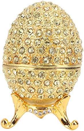 Paskalya Yumurtası Mücevher Kutusu, Emaye Paskalya Yumurtası Vintage Stil Takı Organizatör Biblo Kutusu Dekorasyon