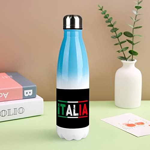 İtalya bayrağı 17oz spor su şişesi paslanmaz çelik vakum yalıtımlı kola şekli yeniden kullanılabilir spor şişesi