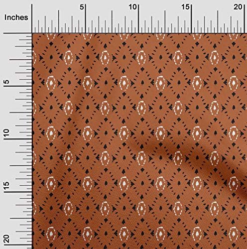 oneOone Viskon Jarse Kumaş Geometrik Blok Baskı Kumaş BTY 60 İnç Genişliğinde