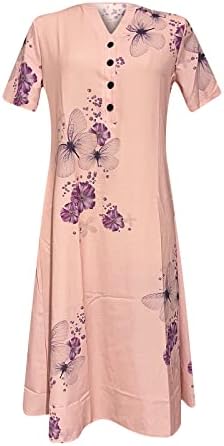 Kadınlar için çiçek Elbise yaz elbisesi Tshirt Plaj Sundress Rahat Artı Boyutu Salıncak Kısa Kollu Gevşek Tunik Çiçek