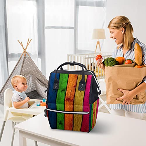 Vintage Renkli Ahşap bez bebek bezi çantaları Mumya Sırt Çantası Büyük Kapasiteli Bez Torba Hemşirelik Seyahat Çantası