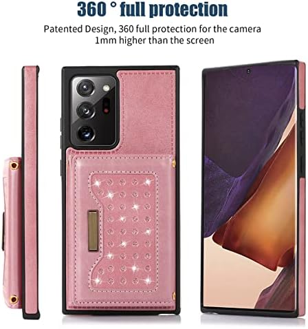 CCSmall Samsung Galaxy Not için 20 Ultra 6.9 Kadınlar için Crossbody Cüzdan Kılıf, Bling Glitter PU Deri Telefon Kılıfı