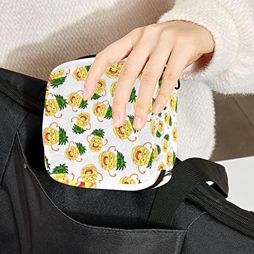 Sevimli Ananas temizlik peçeteleri saklama çantası Taşınabilir Dönem Kiti Çantası Ped Torbalar Dönem Adet Fincan fermuarlı