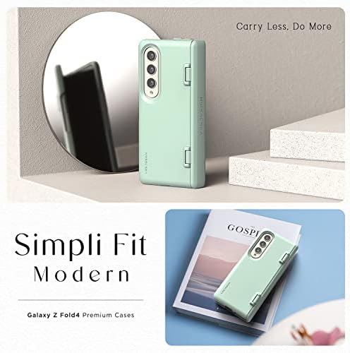 VRS tasarım Simpli Fit Modern Galaxy Z Kat 4 5G (2022), Premium Modern İnce Stil Yaylı Menteşe Kapak Kılıf (Deniz