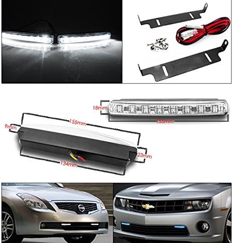 ZMAUTOPARTS yedek siyah farlar farlar ile 6 beyaz LED DRL ışıkları 2008-2010 Toyota Highlander için