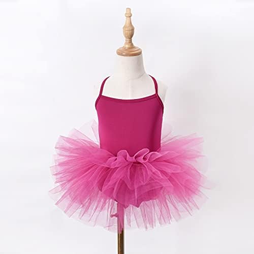KARETT Toddler Kız Bale Mayoları Backless Criss Çapraz Kayış Kolsuz Balerin Tutu Elbise Dans Kıyafeti