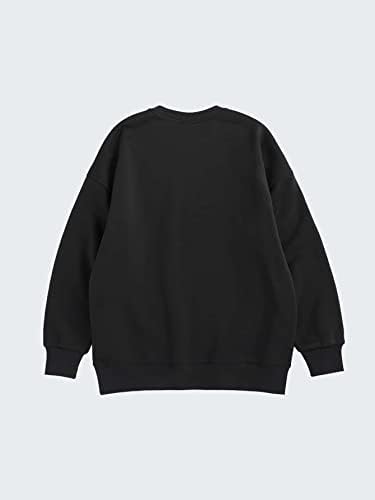 AVLUZ Sweatshirt Kadın-Erkek Damla Omuz Düz Sweatshirt (Siyah Renk, Beden: XX-Large)