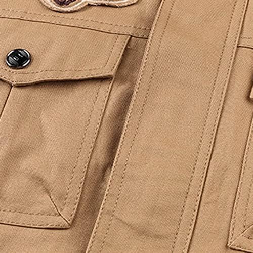 Sınzelımın erkek Bombacı Ceket Moda Çoklu cepler Askeri Ceketler Fermuar Uzun Kollu Standı Yaka Rüzgarlıklar Dış Giyim
