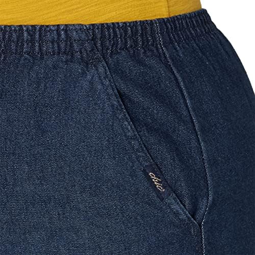 Elastik Bel ile Şık Klasik Koleksiyon Kadın Artı Pamuklu Pull-on Pantolon