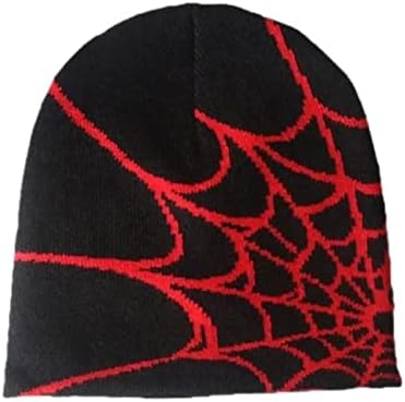 COOLMONAR Y2K Gotik Şapka Örümcek Web Bere Grunge Alt Y2K Aksesuarları Punk Örme Şapkalar