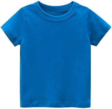 Yürüyor Çocuk Kız Erkek Kısa Kollu Temel T Gömlek Casual Yaz Tees Gömlek Tops Katı Renk Gevşek Fanila