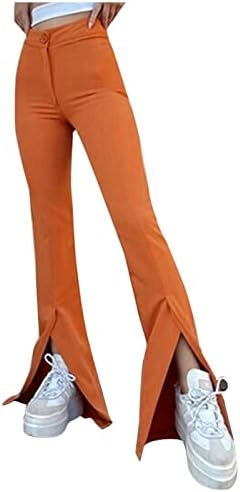 Slacking Slacks kadın Cepler ile Bahar İnce Uyar Slacks Katı İş Uzun Düz Bacak Fermuarlar Flex Vintage