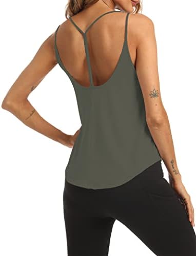Yeeyotoz Bayan Aç Geri Egzersiz Üstleri Yaz Yoga Gömlek Gevşek Atletik Tankı Üstleri Backless koşu giysisi