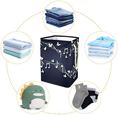 19.3 Bağlantısız çamaşır sepeti Kirli Giysiler Sepet Katlanabilir Ev Kreş Üniversite Daire Ofis Müzik Notası Kelebek