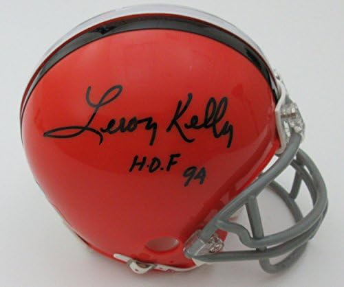 Leroy Kelly Cleveland Brown imzalı yazılı HOF 94 mini kask - İmzalı NFL Mini Kasklar