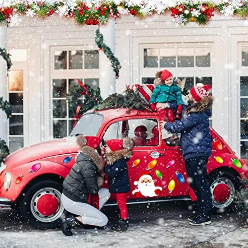 Merry Christmas Mıknatıslar Dekor Yansıtıcı Araba Buzdolabı Süslemeleri Noel Manyetik Çıkartmalar Noel Garaj Kapısı