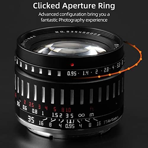 TTArtısan 35mm F0. 95 Manuel odak lensi APC-S Daha Büyük Diyafram Lensleri, Canon EOS-M Montajlı Kameralarla Uyumlu