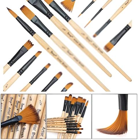 Boyama fırça 14 Boyama Fırçalar Set Akrilik suluboya fırçası ve Kalem Kutusu için Okul Sanatçı Boyama Sanat boyama