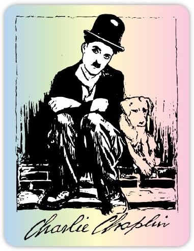 Charlie Chaplin Etiket Çıkartma 4 x 5