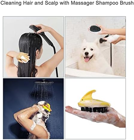 YİLEAİTECH Saç baş masaj aleti Şampuan fırçası, Saç büyümesi için yumuşak silikon baş masaj aleti ile saç derisi bakımı