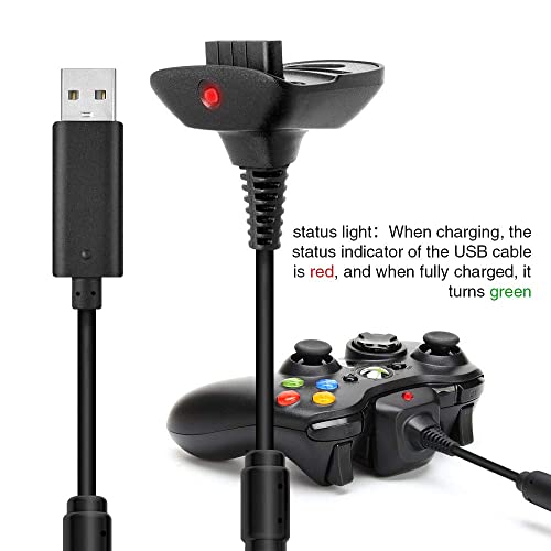 Kablo Bağları ile Xbox 360 için 2 Paket şarj kablosu, 6Ft Halka Oyun Denetleyicisi USB Microsoft Xbox360 / Xbox 360