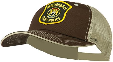 e4Hats.com Doğu Michigan Eyalet Polisi Yamalı Büyük Yıkanmış file şapka