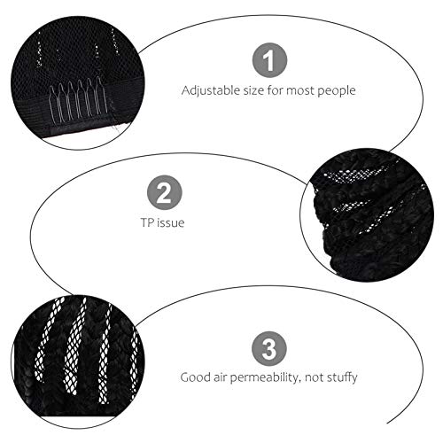 Milisten Siyah Peruk Siyah Peruk Örgülü Peruk Kap Anti Örgü Peruk Kapaklar Kadın Erkek Çocuklar için Kostümleri Fantezi